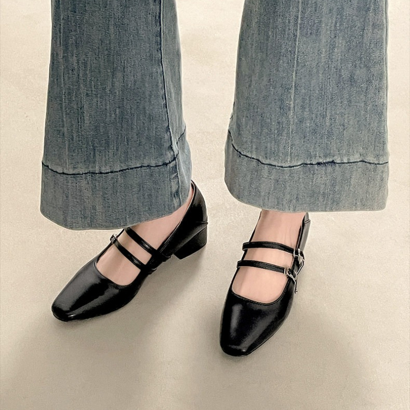 Square Toe Low Heel Women Silv - Street Fashion Ladies บทวิจารณ์และราคา