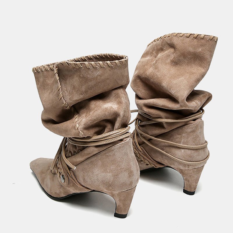 Liyke Autumn Winter Brown Sued - Street Fashion Lady บทวิจารณ์และราคา