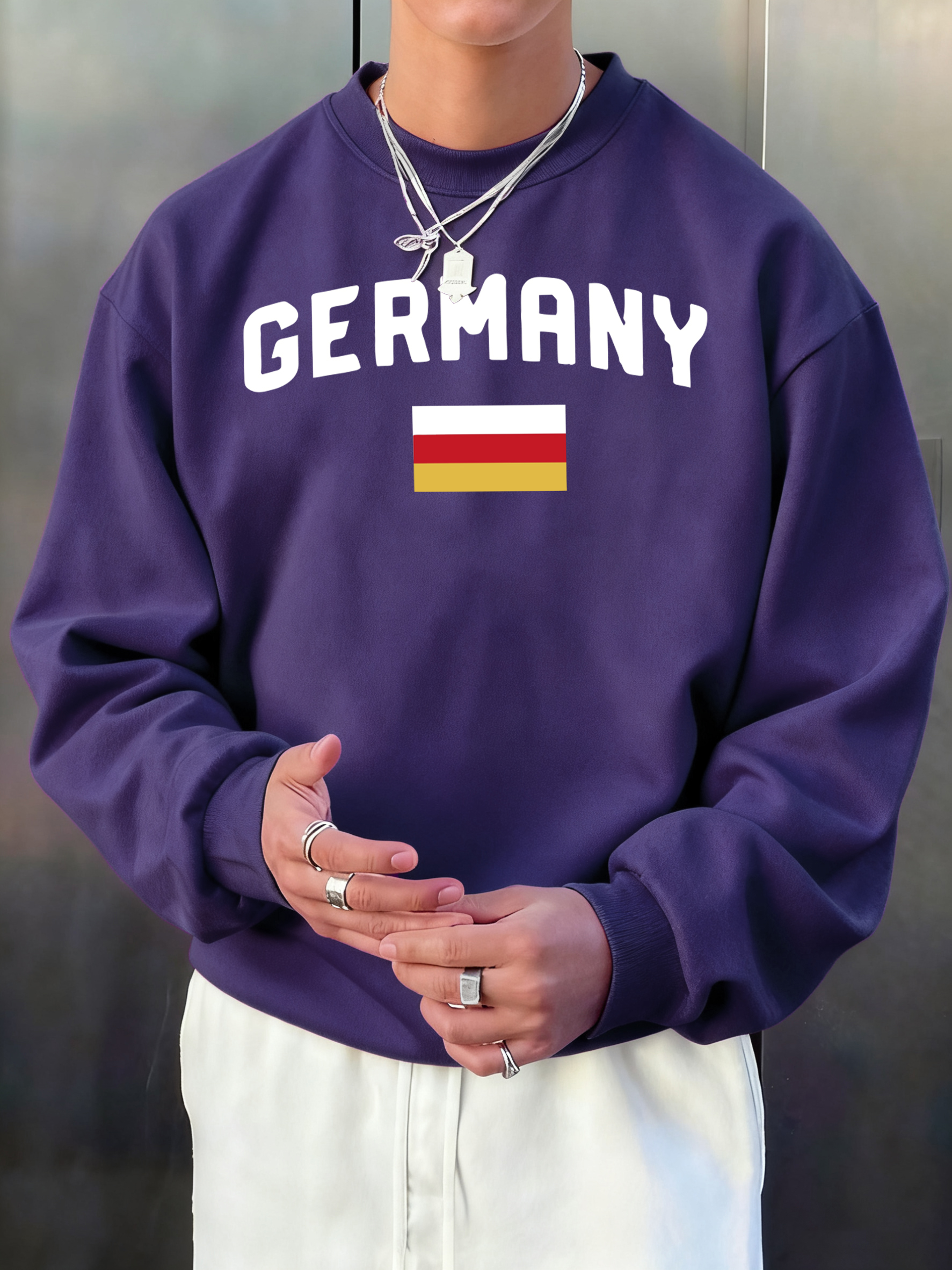 Germany Letter And Flag Printe - Street Fashion Germany บทวิจารณ์และราคา