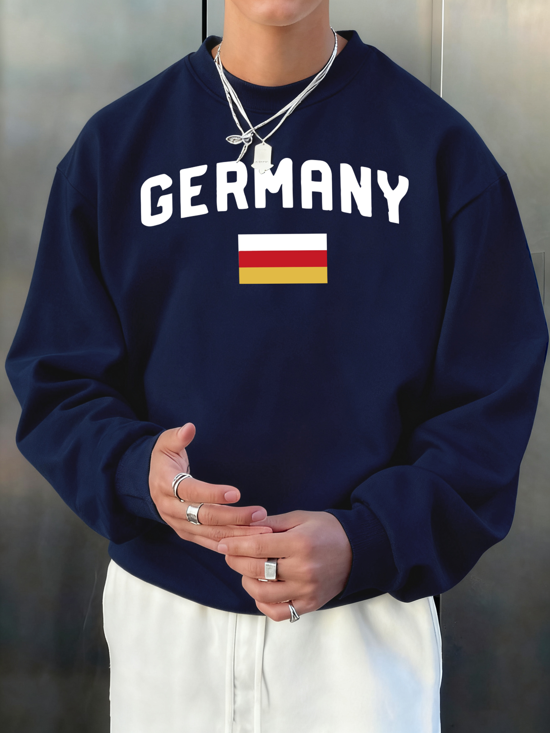 Germany Letter And Flag Printe - Street Fashion Germany บทวิจารณ์และราคา