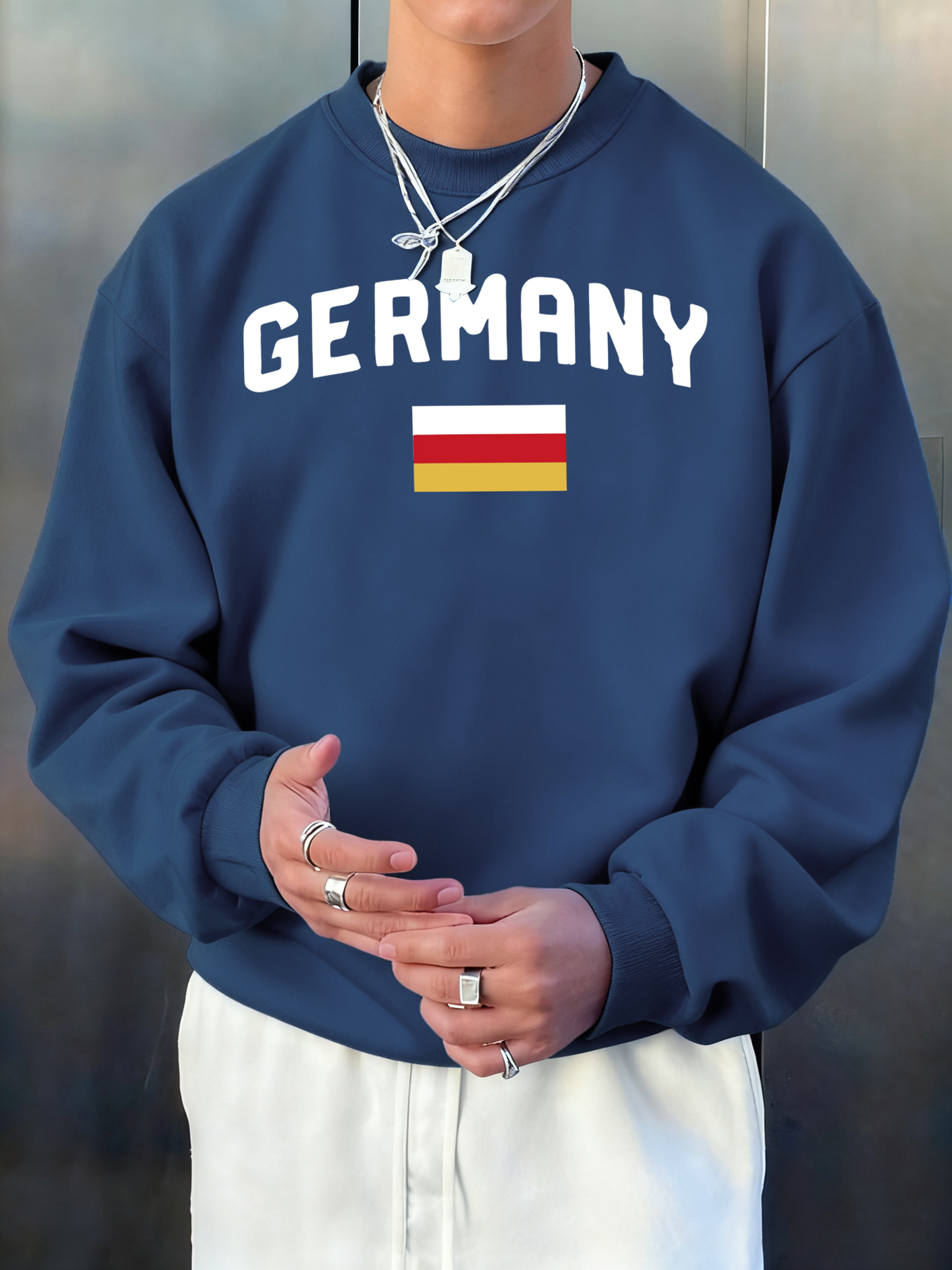 Germany Letter And Flag Printe - Street Fashion Germany บทวิจารณ์และราคา