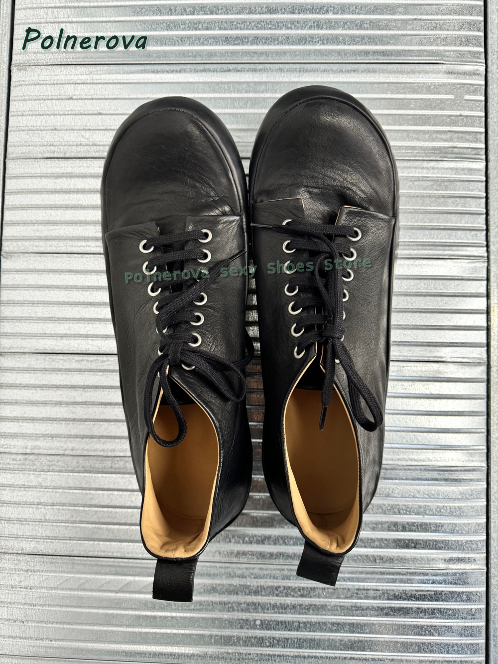 Cocked Round Toe Lace Up Loafe - Street Fashion Shoes บทวิจารณ์และราคา