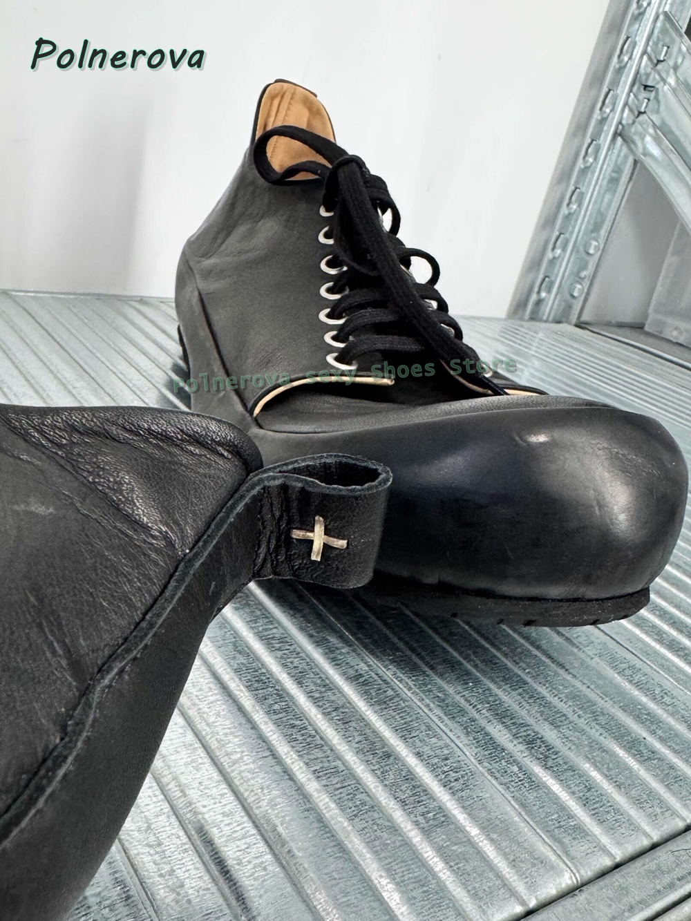 Cocked Round Toe Lace Up Loafe - Street Fashion Shoes บทวิจารณ์และราคา