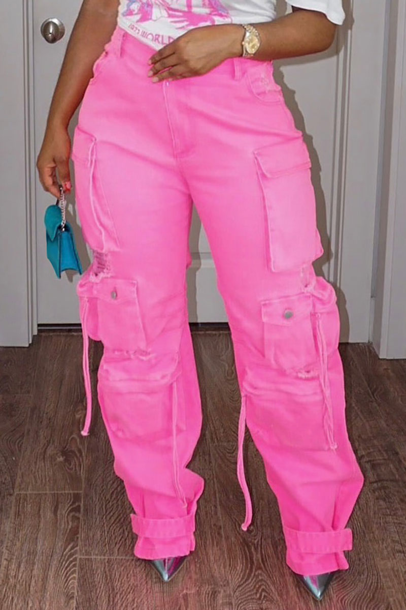 Plus Size Cargo Denim Jeans Po - Street Fashion Plus Size บทวิจารณ์และราคา