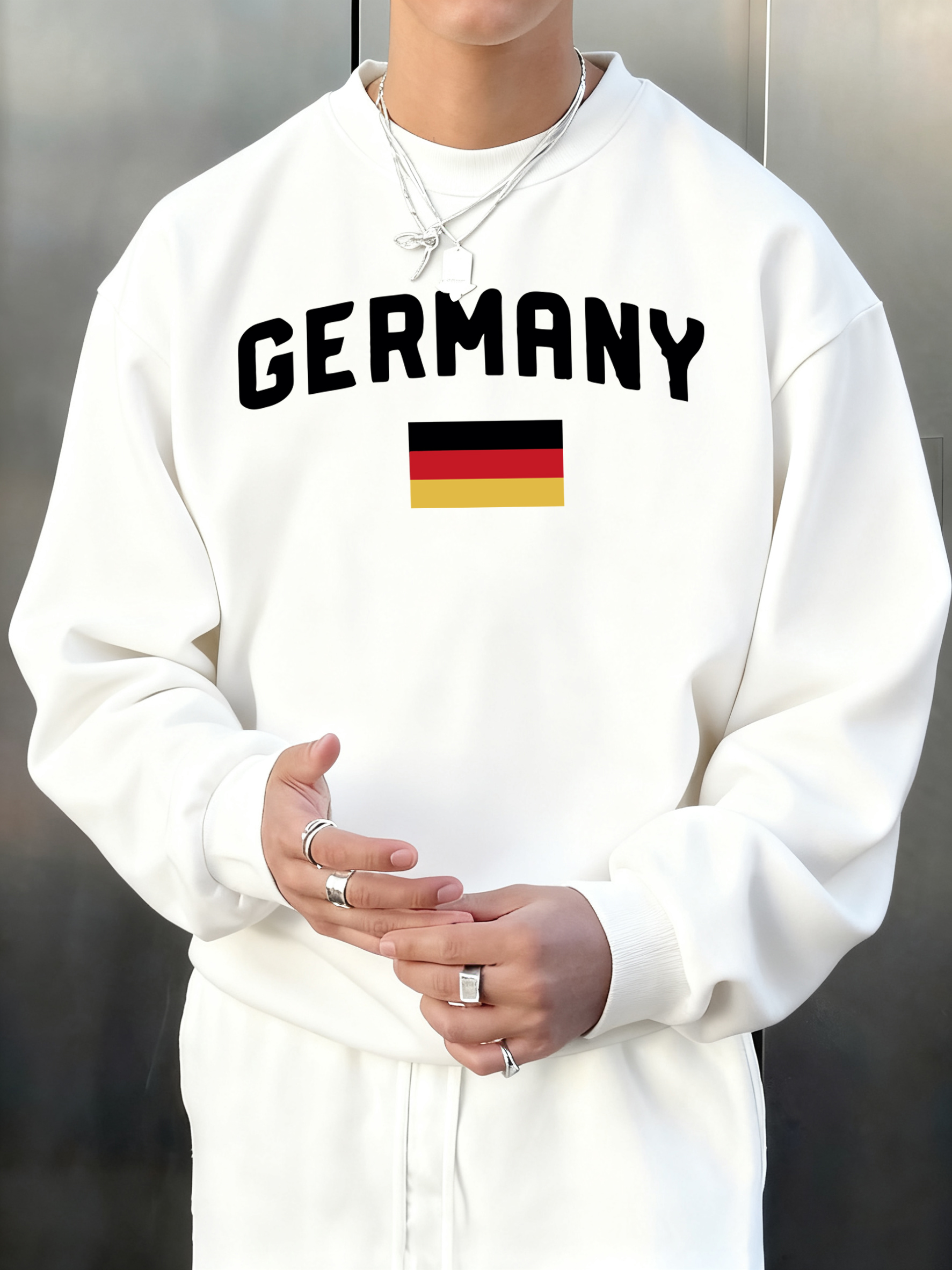 Germany Letter And Flag Printe - Street Fashion Germany บทวิจารณ์และราคา