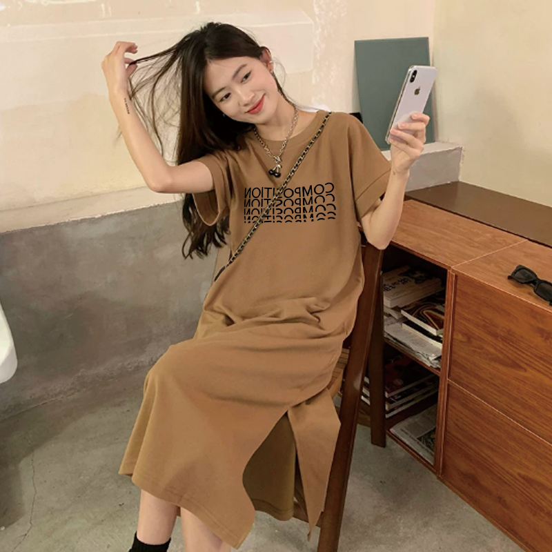 Women's Oversized Slit T-shirt - Street Fashion Plus Size บทวิจารณ์และราคา