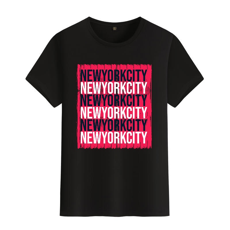 Men's Black Round-Neck Short-S - Street Fashion Of New York บทวิจารณ์และราคา